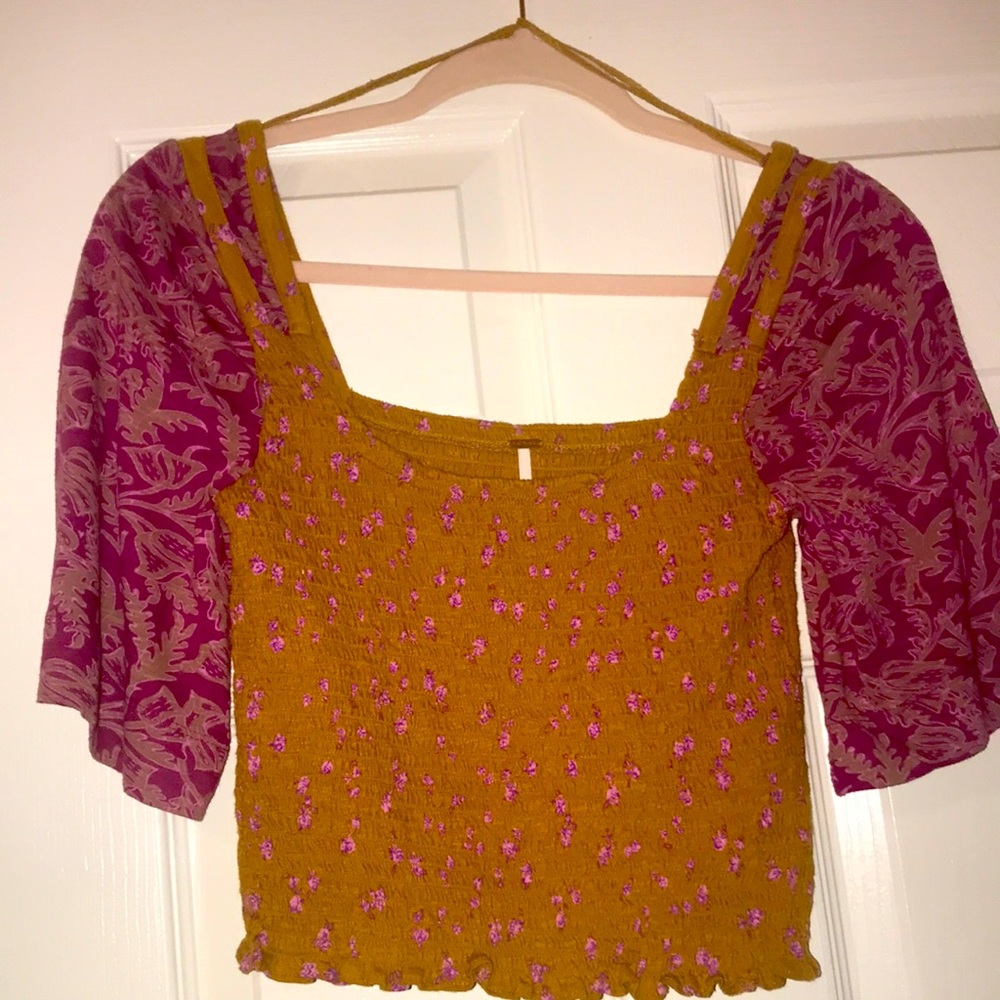 Free People Floral Crop Top